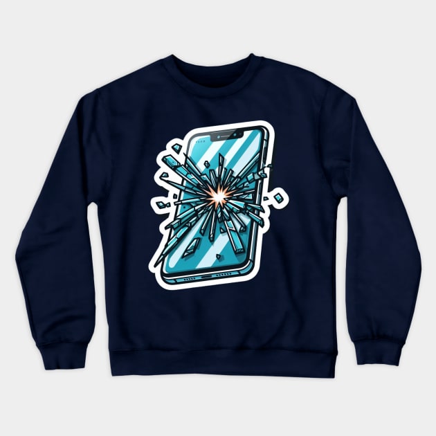 Broken Phone Crewneck Sweatshirt by EKLZR